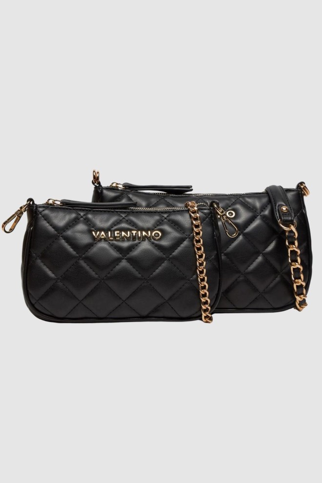VALENTINO Double Black Ocarina Crossbody Handbag