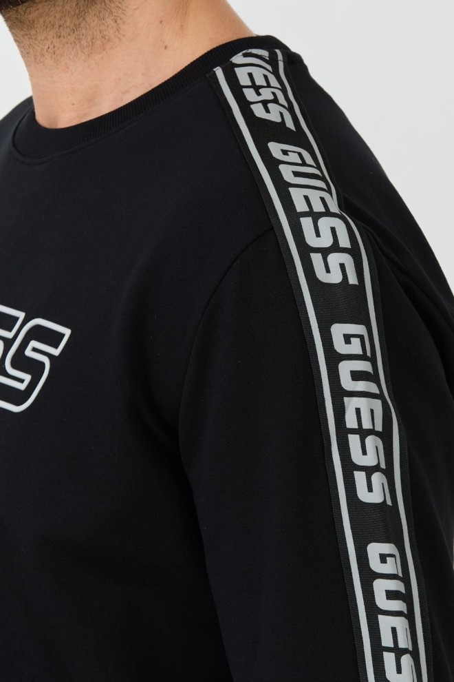GUESS Black sweatshirt with Arlo stripes