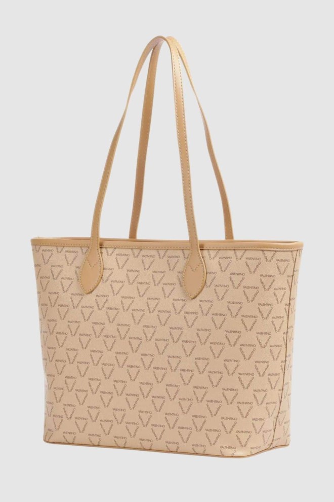 VALENTINO Duża beżowa shopperka Liuto