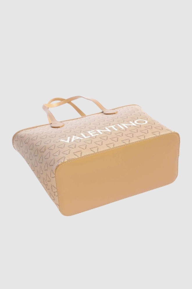 VALENTINO Duża beżowa shopperka Liuto