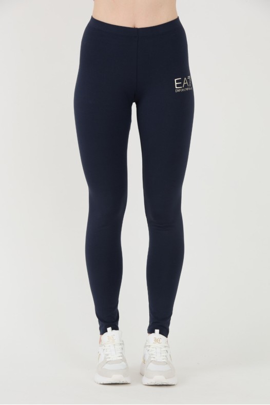 EA7 Granatowe legginsy z...
