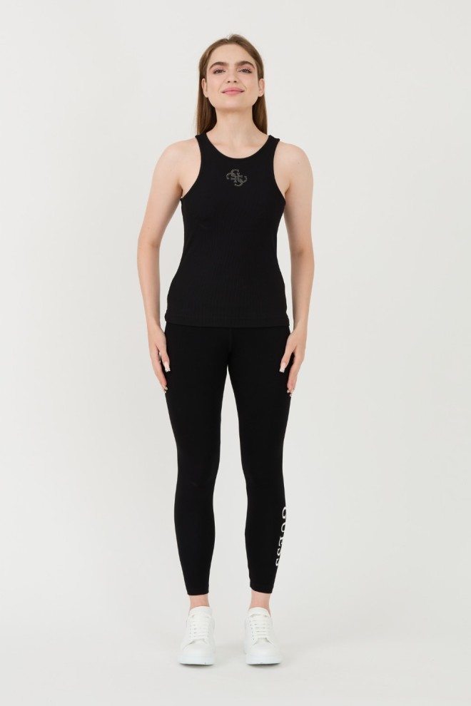 GUESS Czarny top Round Nk Guendalina