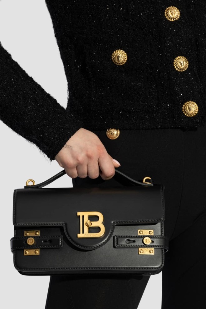 BALMAIN Czarna torebka Classic Handle Bag S