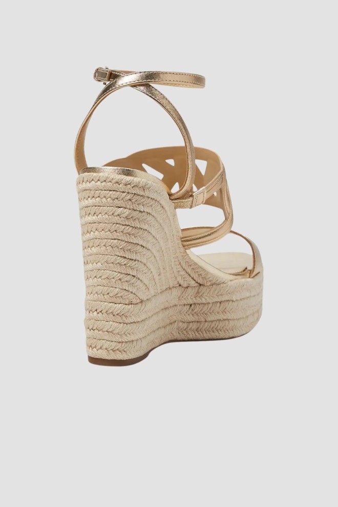 MICHAEL KORS Gold Alma Wedge Espadrille Sandals