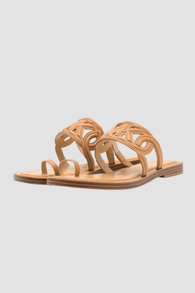 MICHAEL KORS Brown Alma Flat Sandal Flip Flops