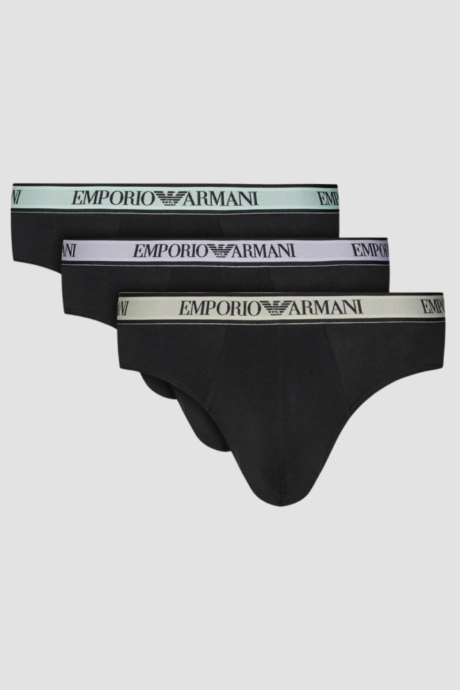EMPORIO ARMANI Zestaw czarnych slipów 3PACK