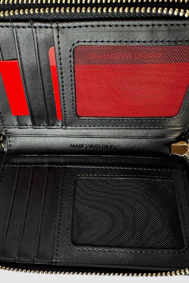 VALENTINO Medium Black Arcadia Zip Around Wallet