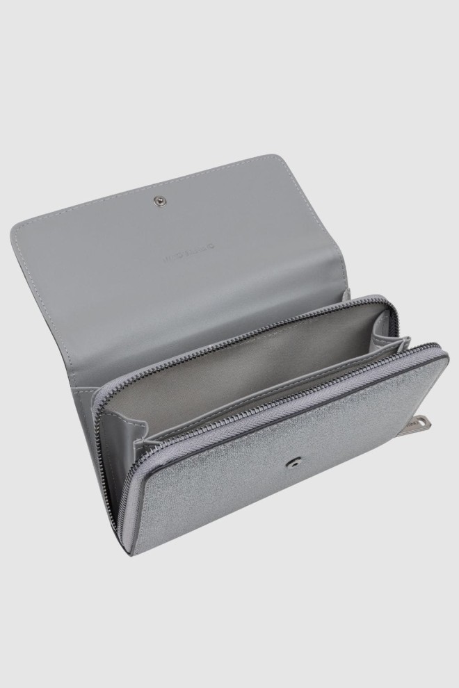 VALENTINO Srebrny portfel na łańcuszku Kalua Pochette