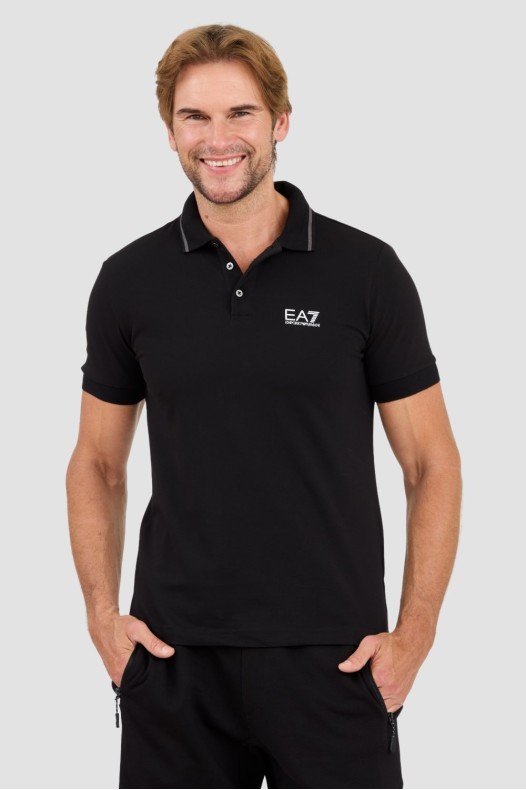 EA7 Black polo shirt