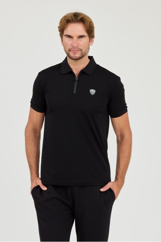 EA7 Czarna koszulka polo