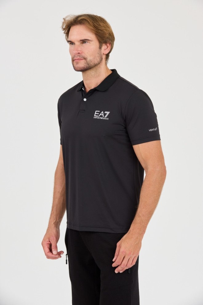 EA7 Black Ventus 7 polo shirt