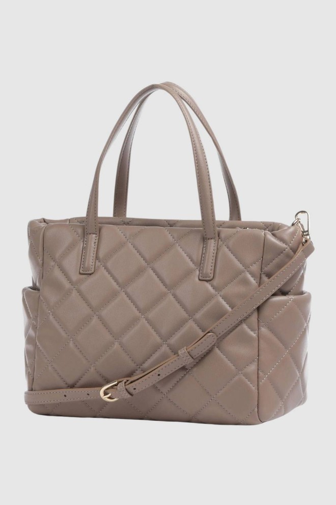 VALENTINO Quilted beige Ocarina Shopping handbag