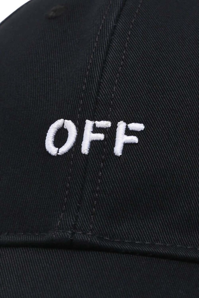 OFF-WHITE Black baseball cap with embroidered Off