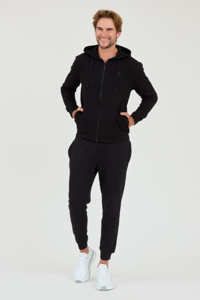 Чорний світшот GUESS з капюшоном