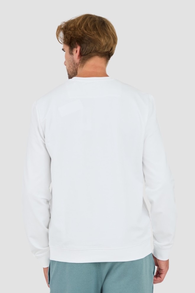 GUESS White Audley Cn Fleece Sweatshirt