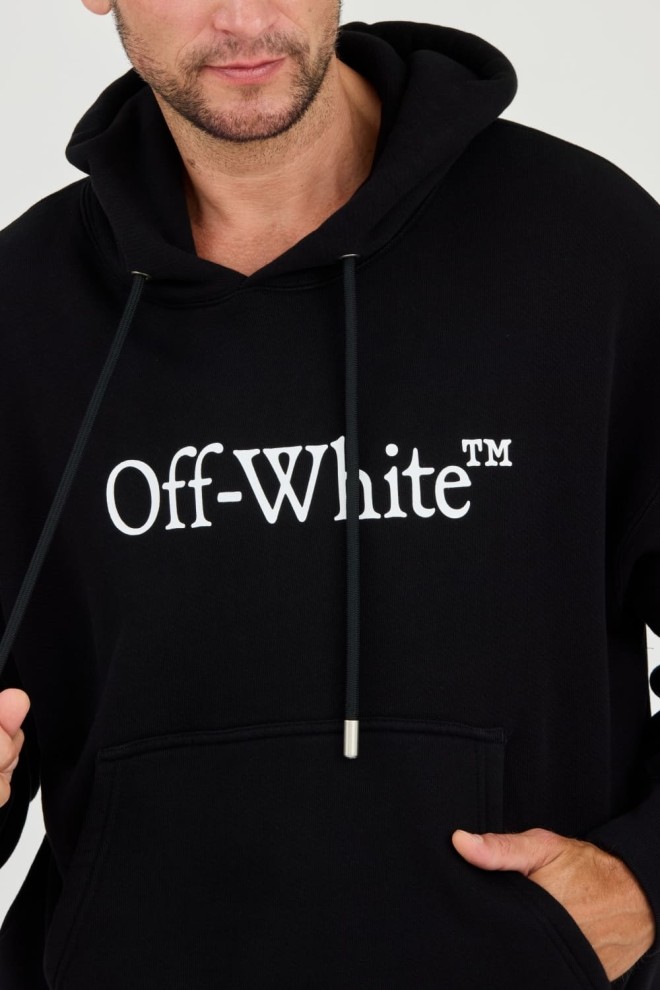 OFF-WHITE Black Sweatshirt Big Bookish Skate Hoodie White