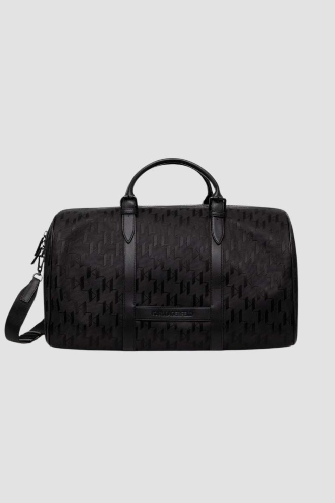KARL LAGERFELD Black K/etch Weekender Travel Bag