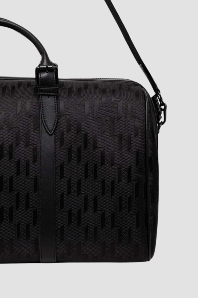 KARL LAGERFELD Black K/etch Weekender Travel Bag