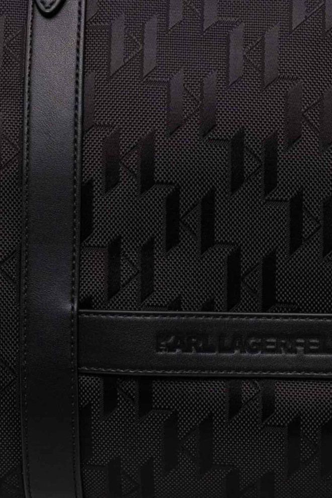 KARL LAGERFELD Black K/etch Weekender Travel Bag