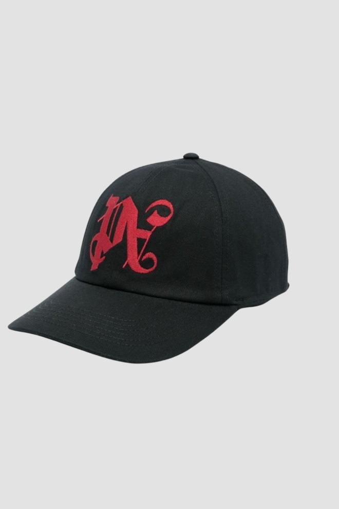 PALM ANGELS Black Pa Monogram Emb Cap