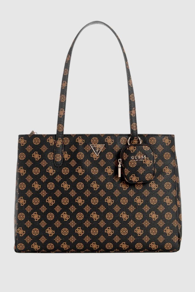 GUESS Brown Logoed Shopper Power Play Tech Tote