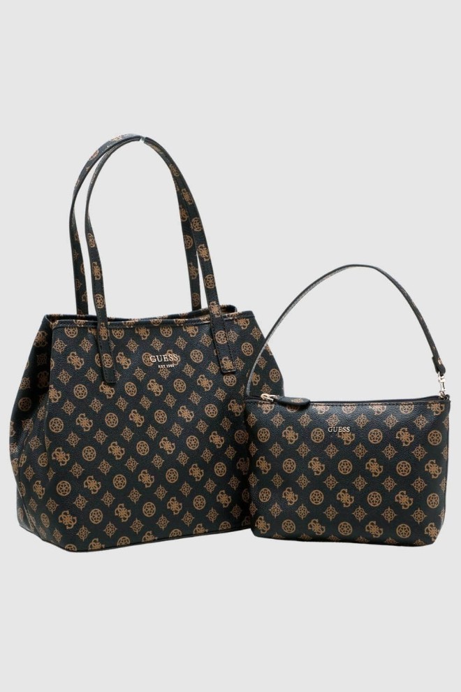 GUESS Brown logoed 2-in-1 Vikky II handbag