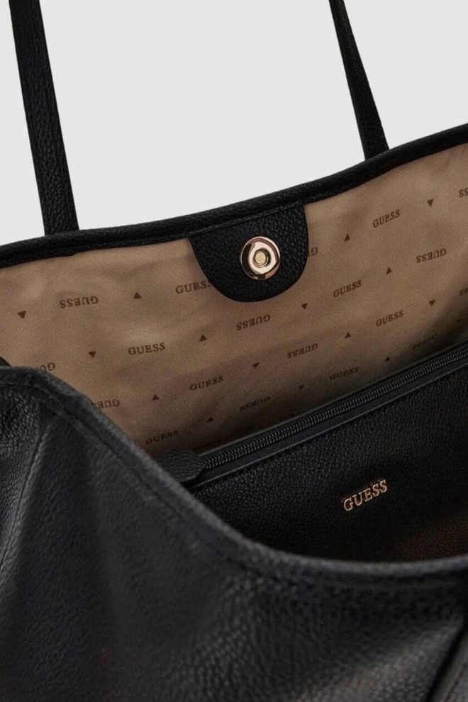 GUESS Duża czarna torebka 2 w 1 Vikky II