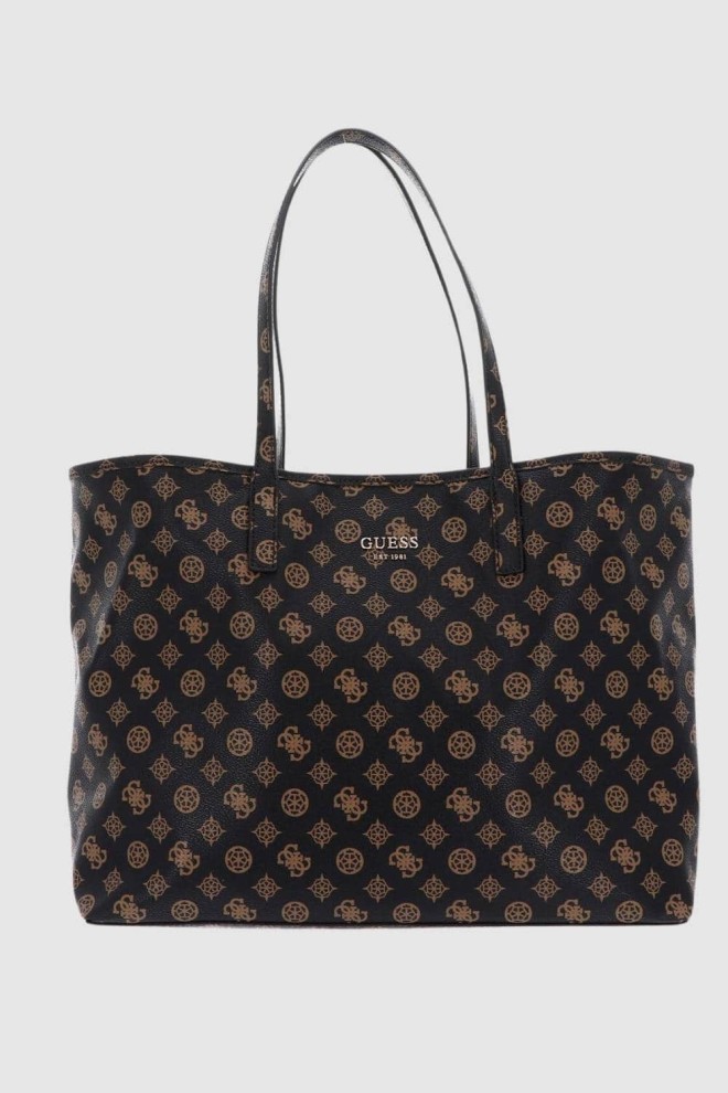 GUESS Велика коричнева сумка 2-в-1 Vikky II з логотипом