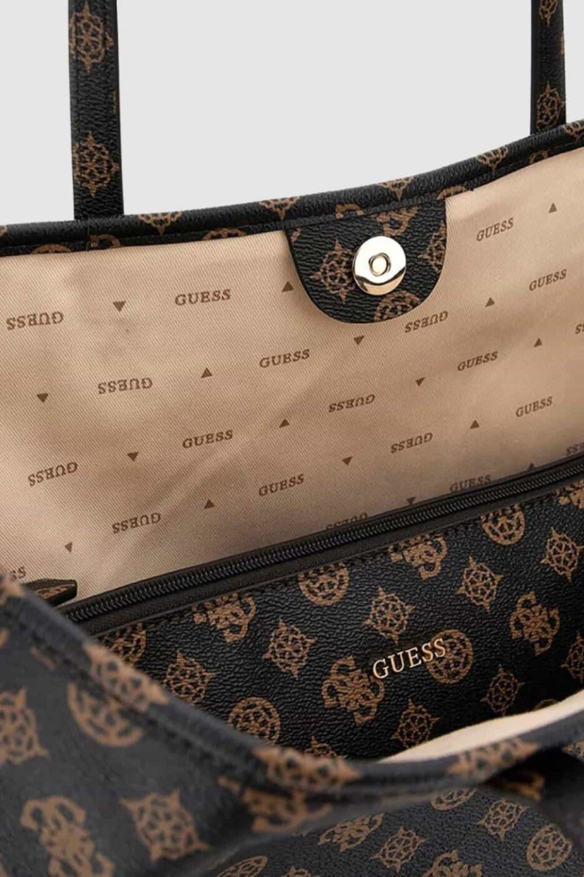 GUESS Велика коричнева сумка 2-в-1 Vikky II з логотипом