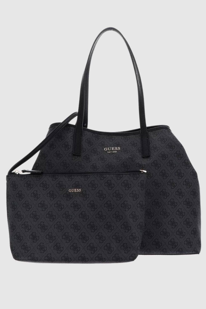 GUESS Duża szara logowana torebka 2 w 1 Vikky II