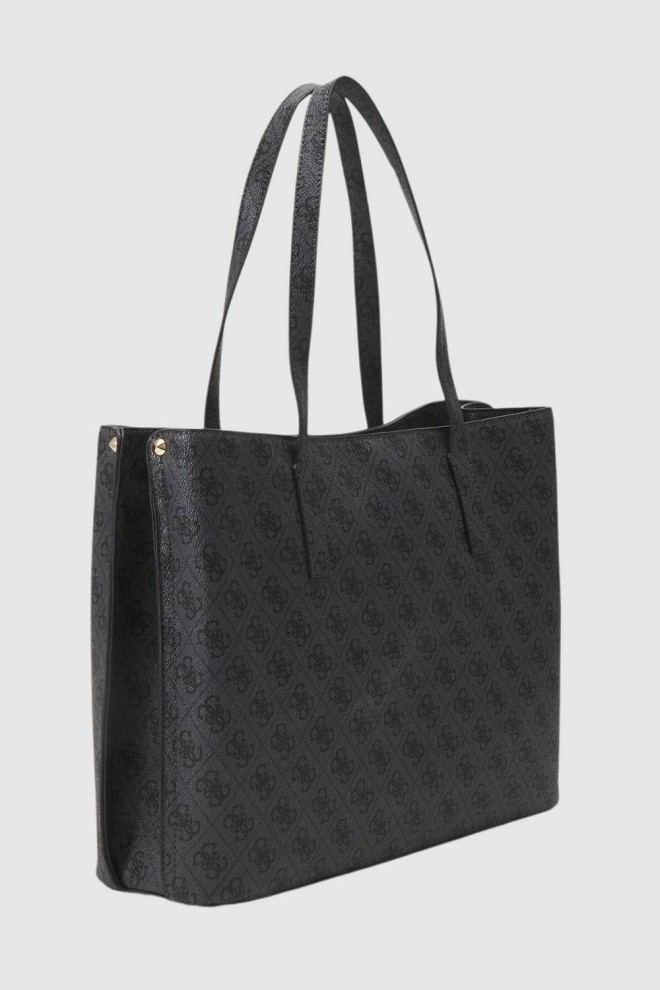 GUESS Szara logowana torebka Meridian Girlfriend Tote