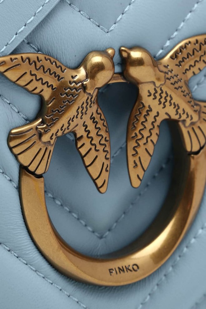 PINKO Blue Love Click Mini Sheep Nappa Handbag