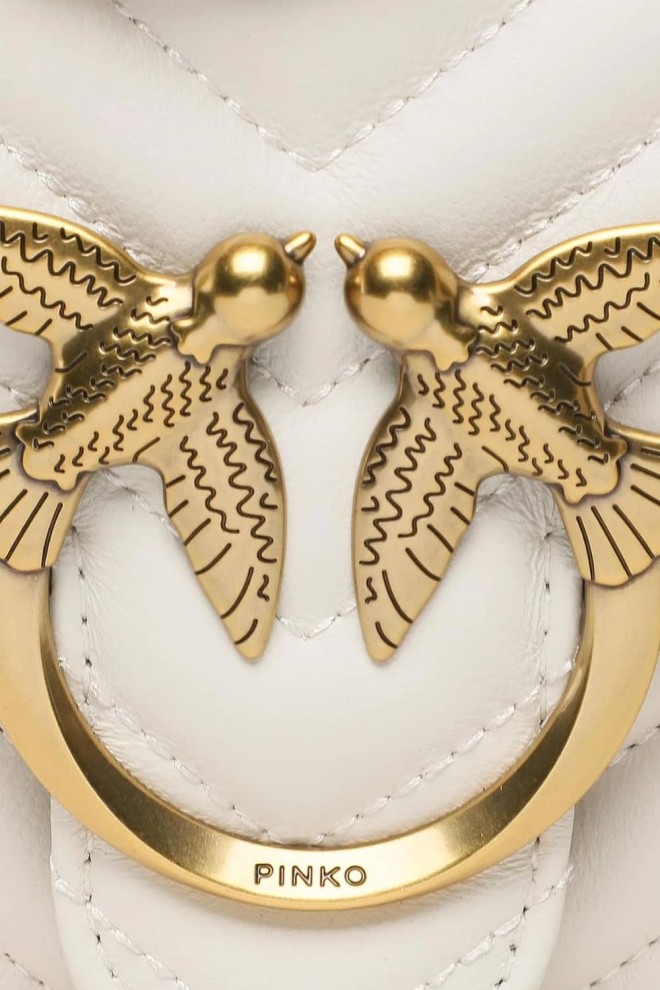 PINKO Biała torebka Love One Mini DC Sheep Nappa