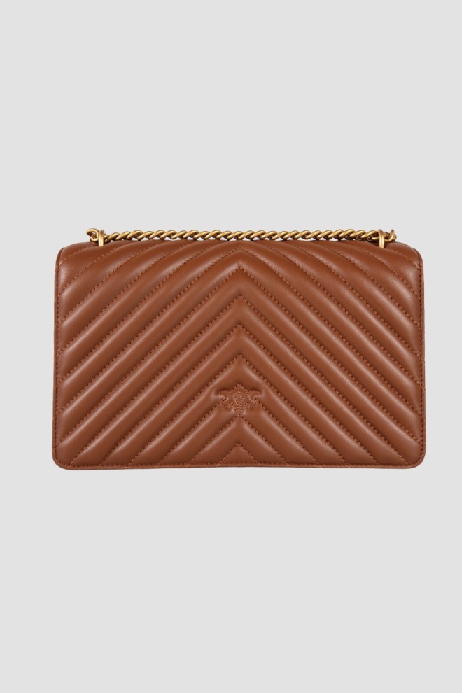 PINKO Brown Love One Classic DC Handbag