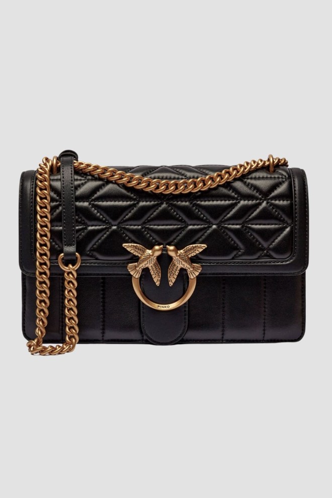 PINKO Black Love One Classic DC Handbag