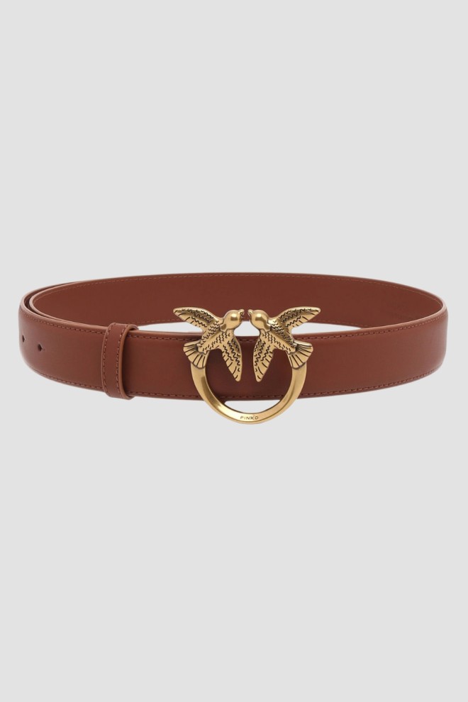 PINKO Brązowy pasek Love Berry H3 Belt