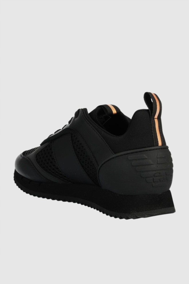 EA7 Czarne sneakersy z różowo-złotym logo