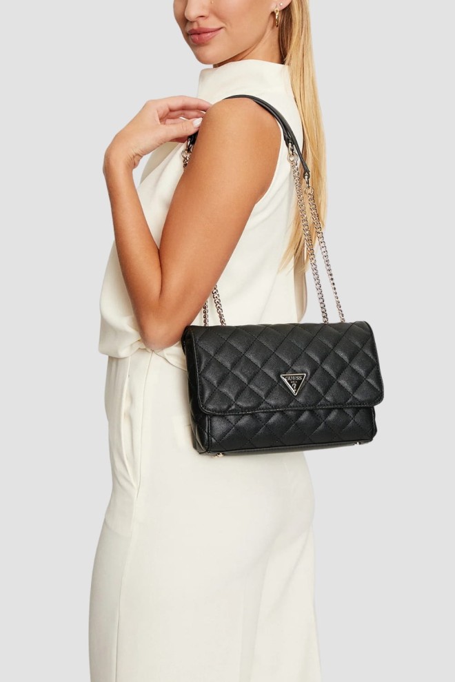 Сумочка GUESS Black Eco Carly Cnvrtble Xbody Flap