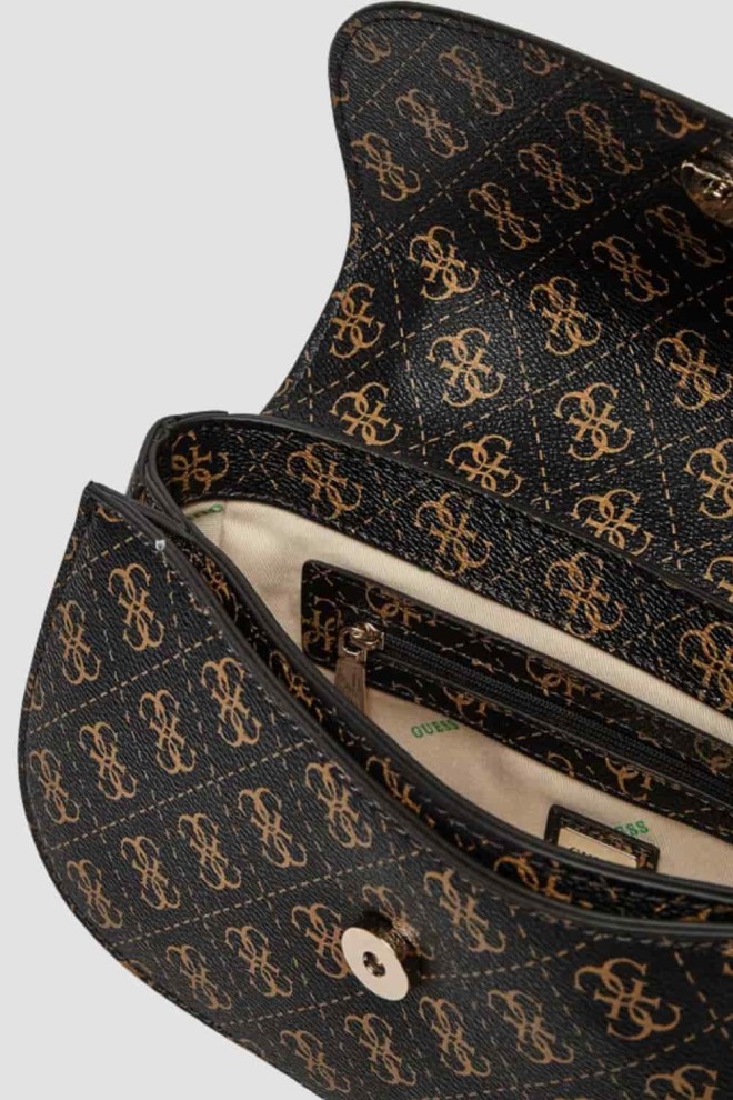 GUESS Brown Eco Erica Cnvrtble Xbody Flap Handbag