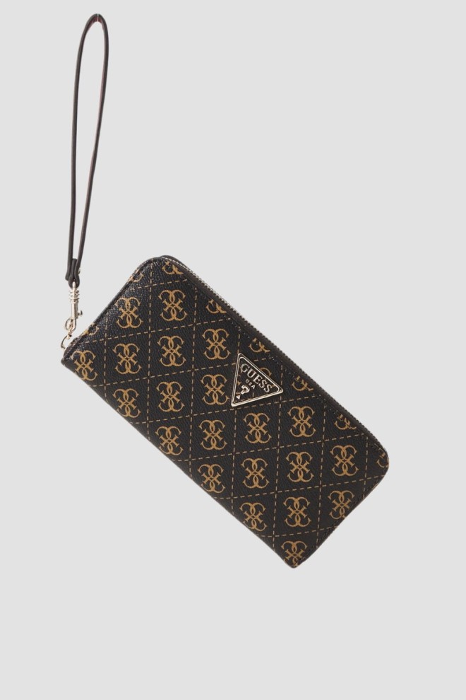 GUESS Brown Wallet Laurel Slg Large Zip Around