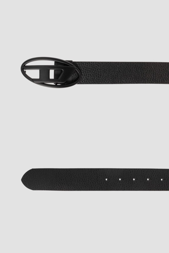 DIESEL Black men's leather belt B-1DR REV II