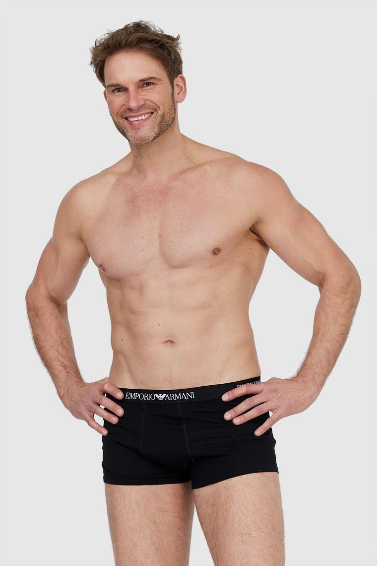 EMPORIO ARMANI Czarne bokserki w pepitkę 3 pack