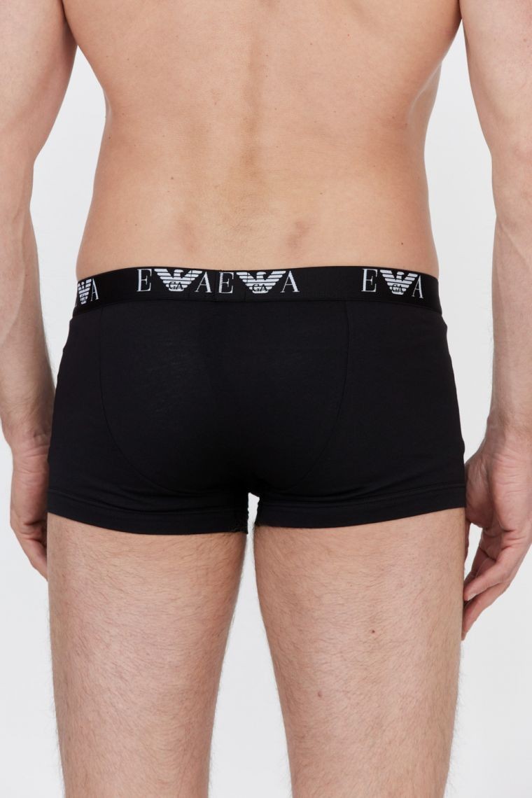 EMPORIO ARMANI Czarne bokserki z białym logo 3 pack