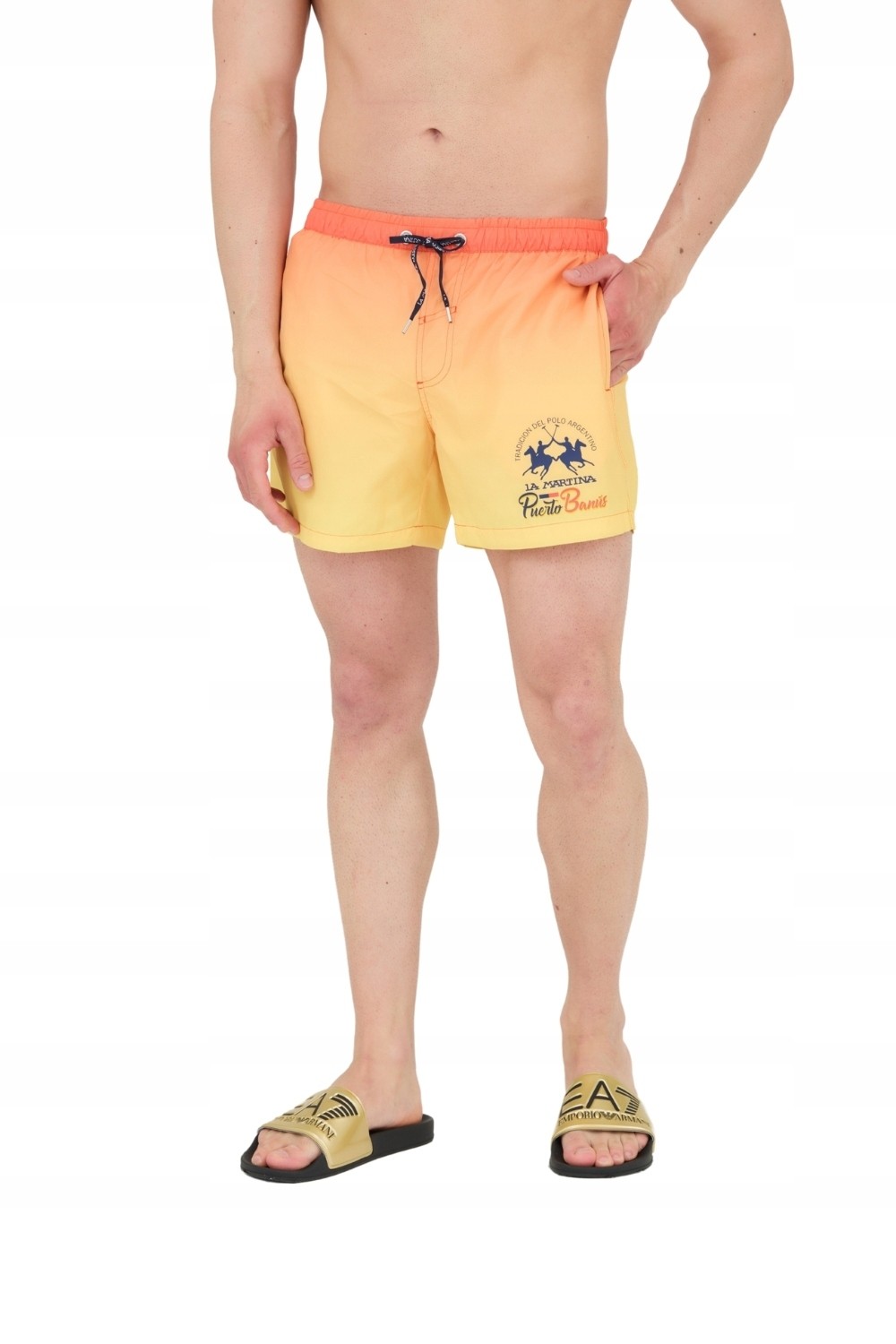 LA MARTINA Spodenki kąpielowe męskie żółte
