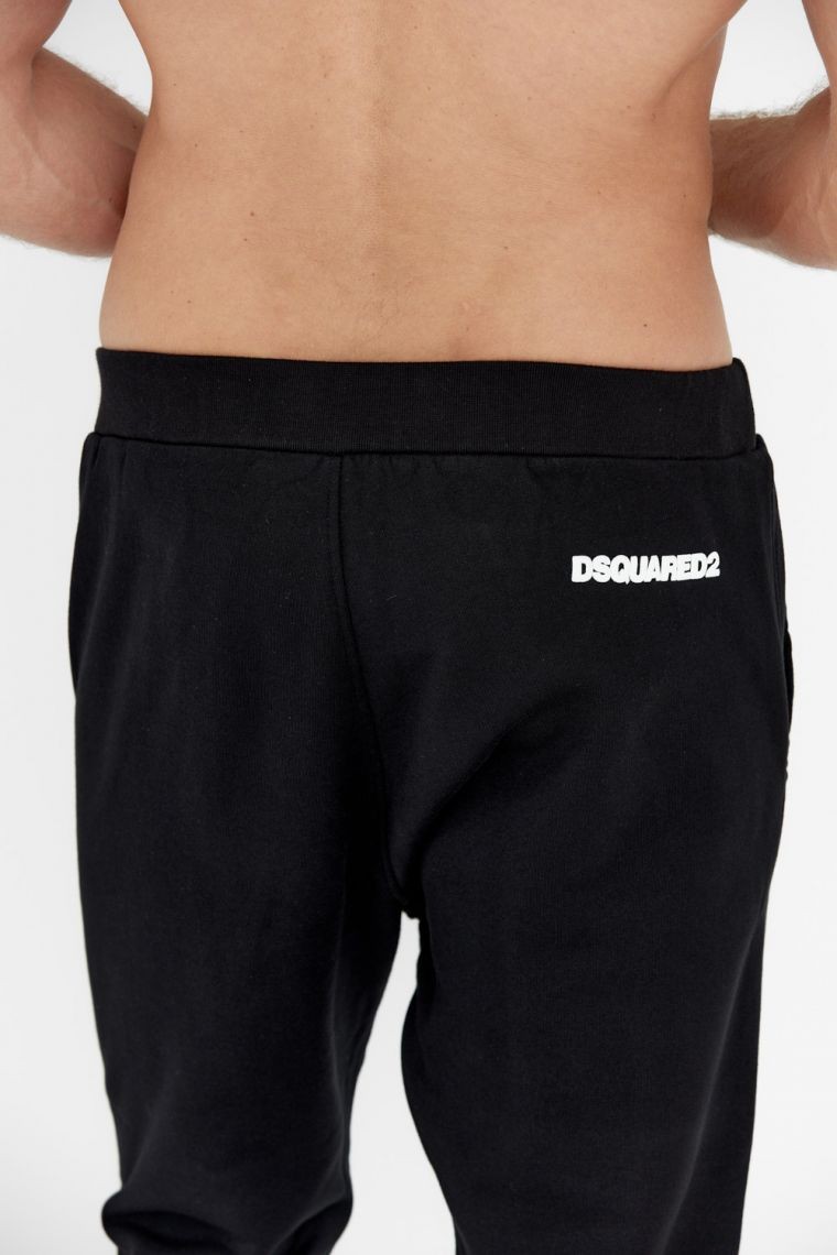 DSQUARED2 Czarne spodnie męskie relax dean joggers