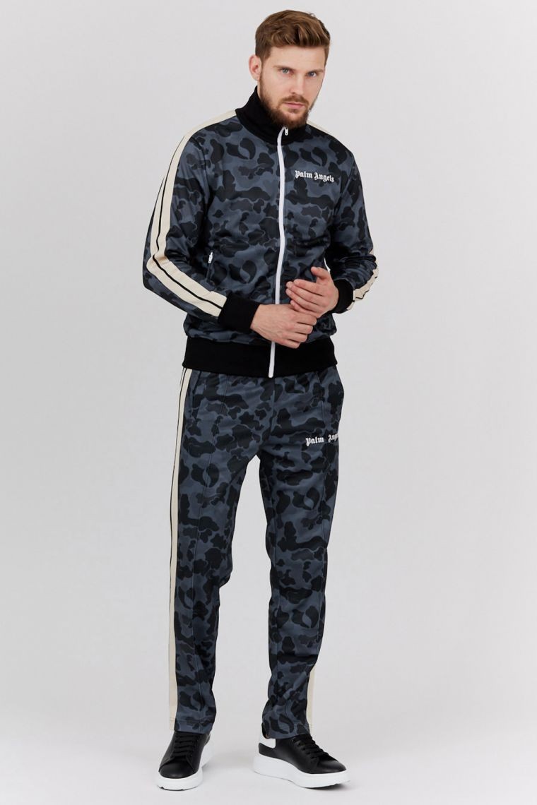 PALM ANGELS Szare spodnie męskie w moro