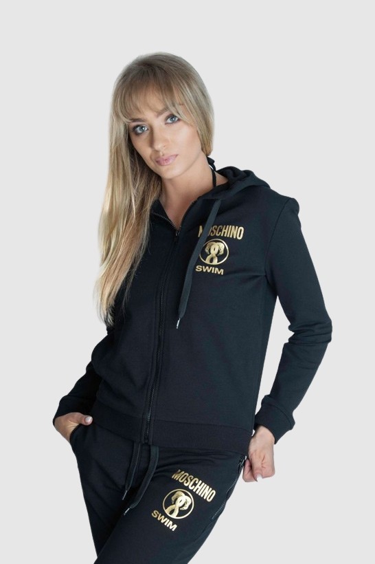 MOSCHINO SWIM Bluza z kapturem czarna damska