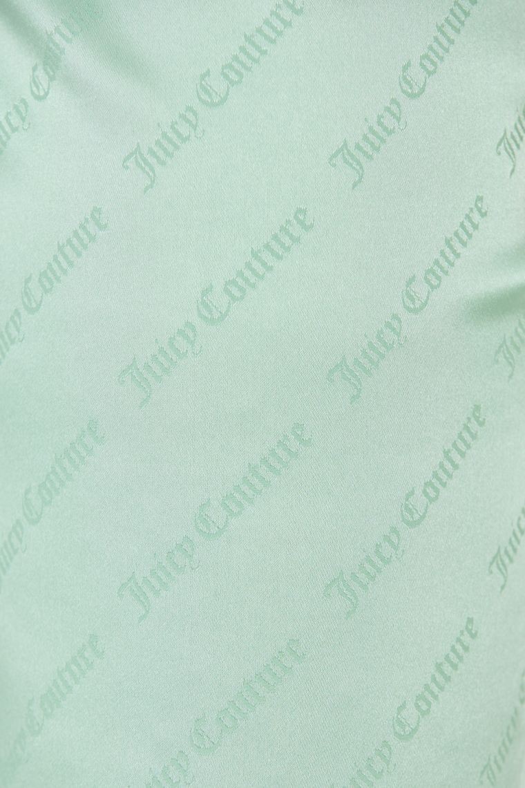 JUICY COUTURE Zielone satynowe spodnie piżamowe w logo