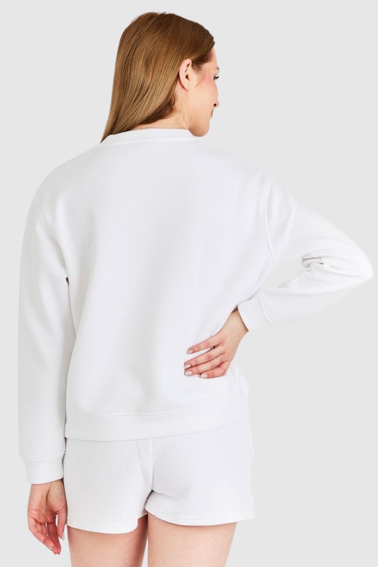 GUESS Biała bluza damska z odblaskowym logo