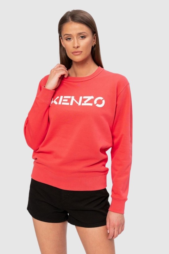 KENZO Koralowa bluza damska z białym logo